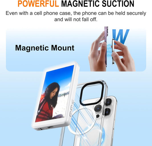 Selfie Monitor Screen for Iphone, Back Camera Monitor for Iphone, Magnetic Mount with 1080P HD Screen & 3-Lever Brightness Adjustment and Screen Rotation Selfie Camera for Vlog, Youtube, Tiktok