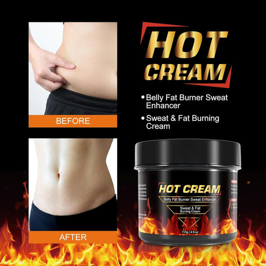 Hot Sweat Cream, Natural Sweat Cream for Belly Fat Burner for Women, Fat Burning Cream for Belly, Hot Cream Weight Loss Workout Enhancer, Cellulite Treatment for Thighs Legs, Arms & Buttocks (1 PC)