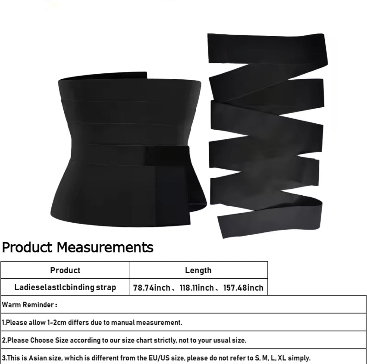 Waist Trimmer, 9.8Ft Elastic Tummy Snatch Bandage Wraps Belly for Women and Men Waist Trainer Shaper Black