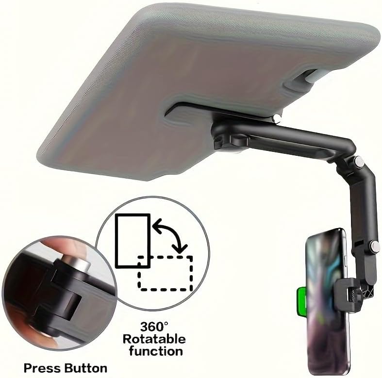 360° Rotating Multifunctional Sun Visor Phone Holder for Cars - Compatible with iPhone, Samsung, and Android Devices