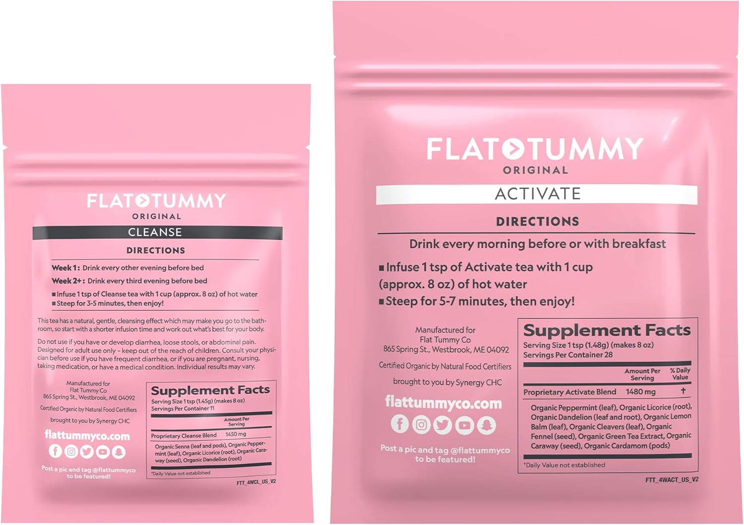 Tea – 2-Step, 4 Week Program – Detox Tea to Boost Energy & Reduce Bloating* - All Natural Detox Cleanse W/ Green Tea, Lemon Balm, Dandelion, Fennel, & More - Digestion Support