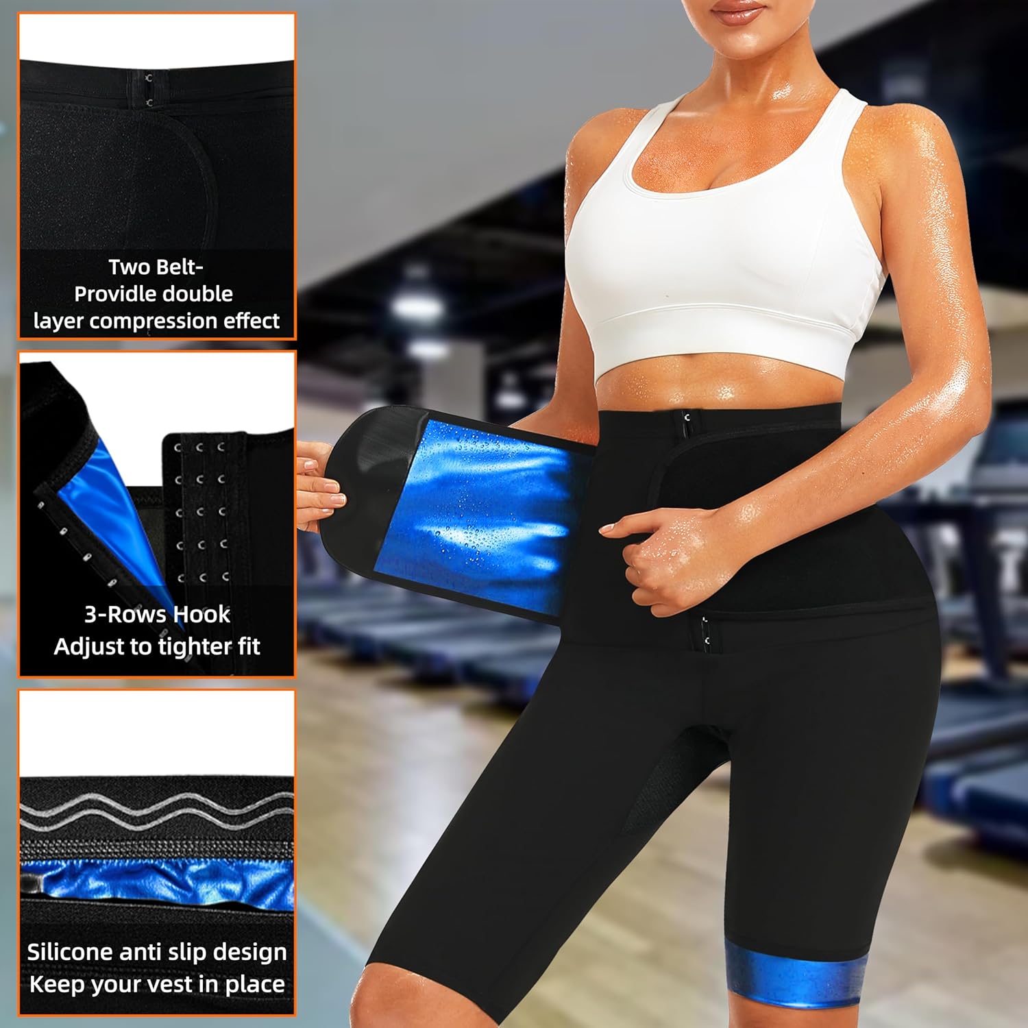 Sauna Sweat Shorts for Women Workout Thermo Waist Trainer Shorts