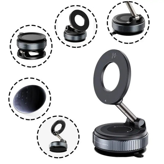 Magnetic Suction Phone Holder with Adjustable Stand for Automotive Use